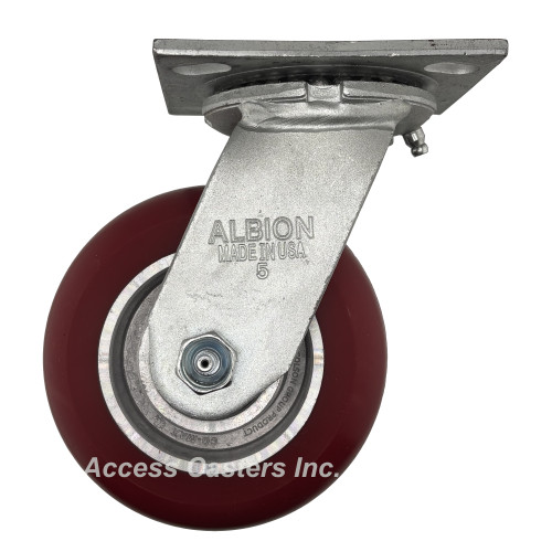 16AX05228S Albion 5" Swivel Caster with Ergonomic Polyurethane Wheel