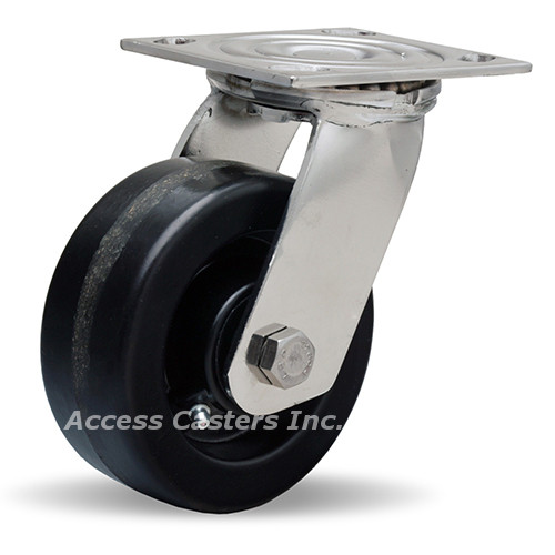 S-STA-5PZ 5 inch stainless steel swivel caster with Plastex wheel