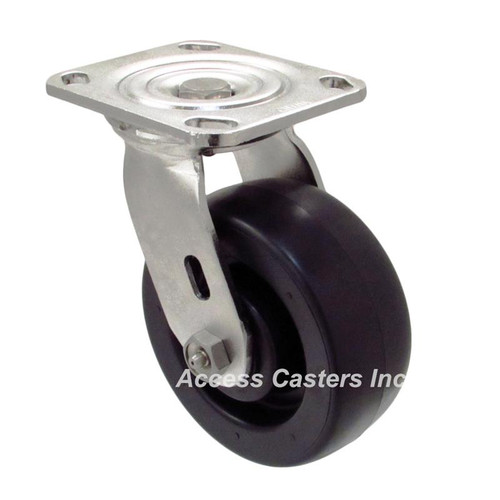 5PSSDS 5" Swivel Caster Stainless Steel Heavy Duty Plastic Wheel