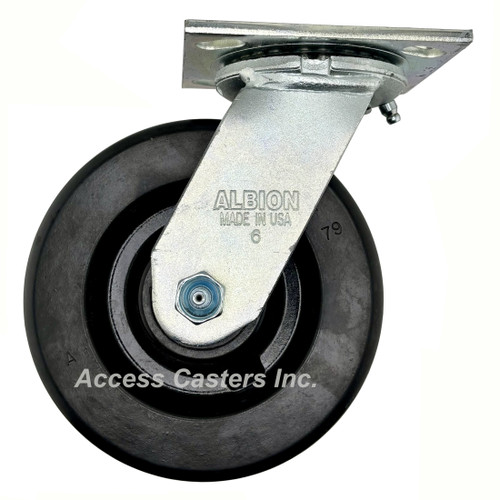16TM06201S Albion 6" swivel caster with phenolic wheel