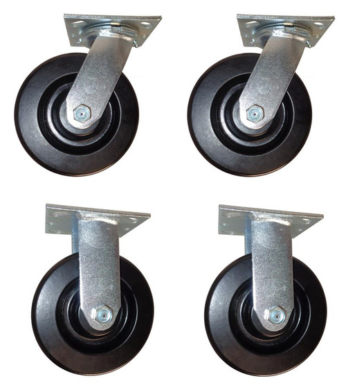 6 inch caster set with phenolic wheels