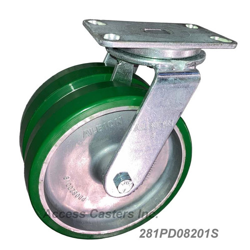 281PD06201S Albion Dual Wheel Swivel Caster with Poly/Aluminum Wheels