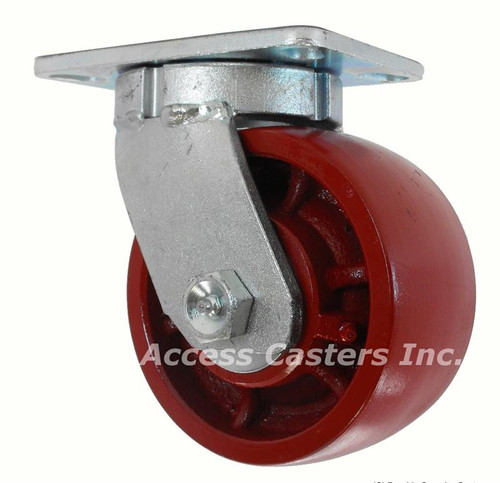 6DCD57S 6" Heavy Duty Kingpinless Caster with Crowned Ductile Steel Wheel