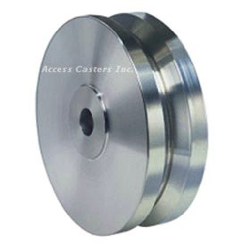 6 in X 2 in stainless v-groove wheel, 3/4 in plain bore