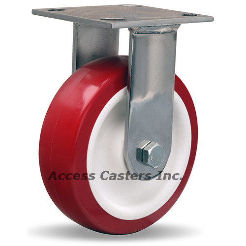 R-STA-6NFZ 6 inch stainless steel rigid caster with Poly-Tech wheel