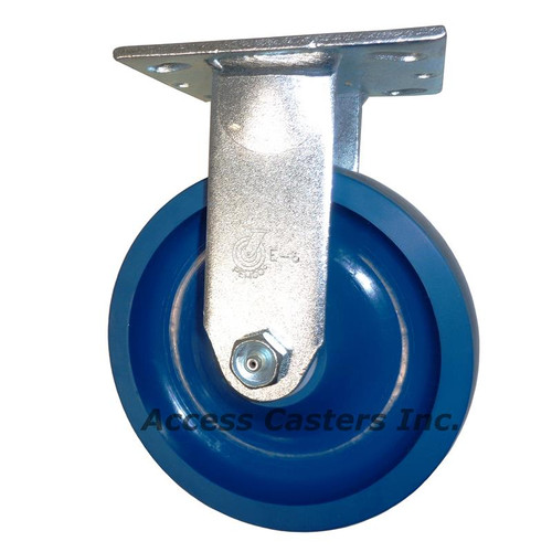 6AEMSPR 6 inch rigid caster with solid blue polyurethane wheel