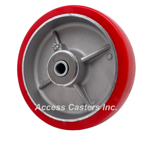 4 Heavy Duty Caster Set 4 5 6 Polyurethane on Cast Iron Wheels No Mark Red Ca
