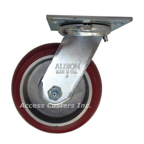 16AX06228S Albion 6" Swivel Caster with Ergonomic Polyurethane Wheel