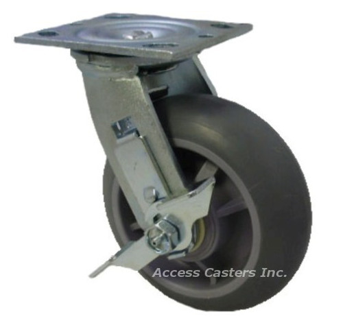 TPR Round Tread wheel swivel with brake