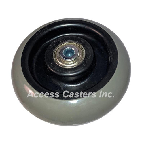 6" x 2" round tread polyurethane on polyolefin wheel