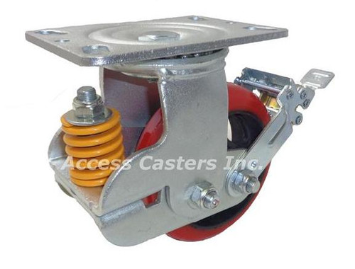 6P94PCSB 6" Shock Absorbing Swivel Caster, Polyurethane on Cast Iron Wheel 6P94PCSB 6" Shock Absorbing Swivel Caster, Polyurethane on Cast Iron Wheel