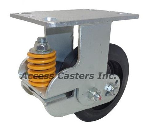 6P94RCR 6" Shock Absorbing Rigid Caster, Rubber on Cast Iron Wheel 6P94RCR 6" Shock Absorbing Rigid Caster, Rubber on Cast Iron Wheel