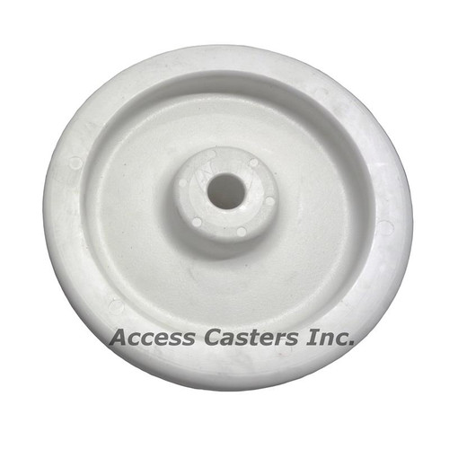 82WPDEL  8" X 2" White polyolefin wheel with 3/4" plain bore