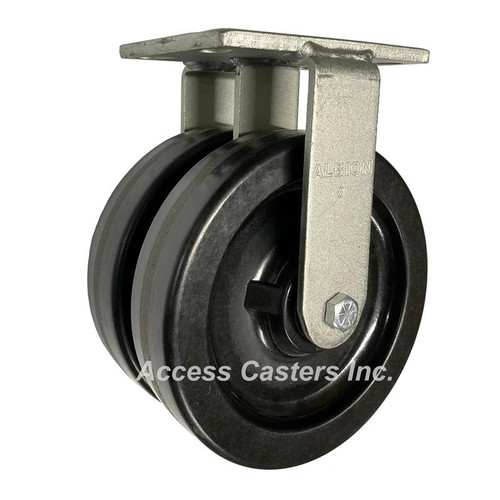 281TM08201R Albion Dual Wheel Rigid Caster with Phenolic Wheels