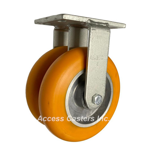 281AN08228R Albion Dual Wheel Rigid Caster with Ergonomic CG-Max Wheels
