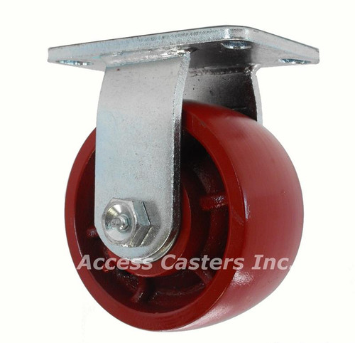 8DCD58R 8" Heavy Duty Rigid Caster with Crowned Ductile Steel Wheel, 6000 lb. capacity