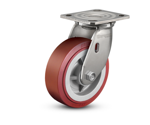 D4.08109.929 SS WB29 8 inch Stainless Steel Swivel Caster with Polyurethane Wheel D4.08109.929 SS WB29 8 inch Stainless Steel Swivel Caster with Polyurethane Wheel