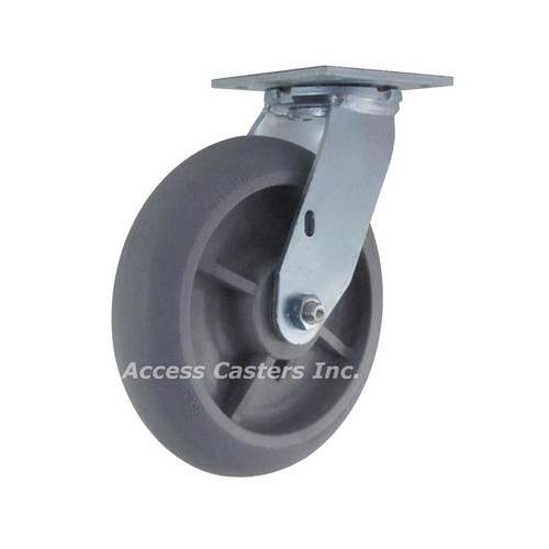 AC 0569-316  8" Swivel Caster with Round Performa Rubber Wheel AC 0569-316  8" Swivel Caster with Round Performa Rubber Wheel