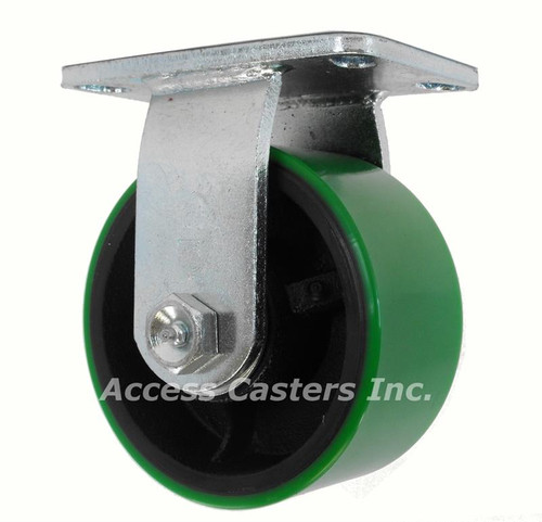 10DPU58R 10" Heavy Duty Rigid Caster with Polyurethane Tread Wheel, 3000 lb. capacity