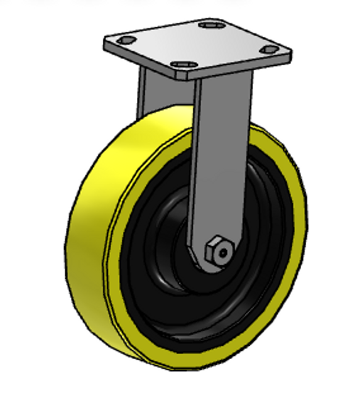 Albion 8x2 Rigid Caster Ergonomic Poly on Cast Iron Wheel 110PF08228R