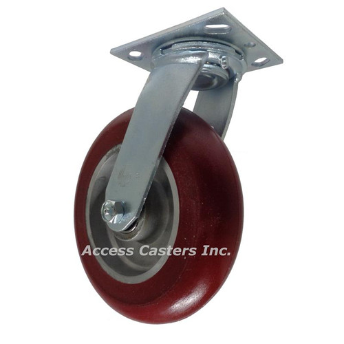8" Swivel caster with round tread polyurethane wheel