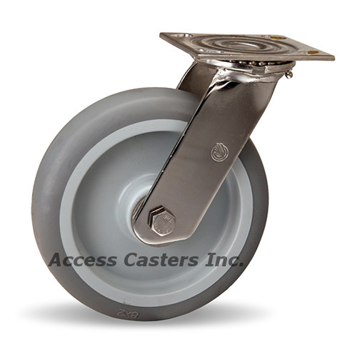 S-STA-8TEZ 8 inch stainless steel swivel caster with Versa-Tech wheel
