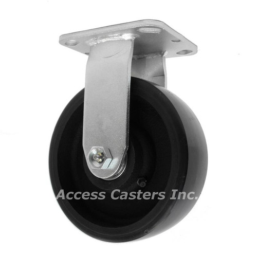8" rigid caster with energy saver polyurethane wheel