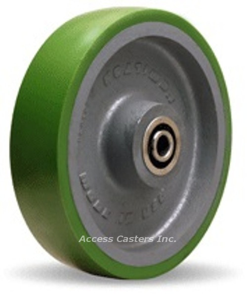 10" x 2-1/2" polyurethane on cast iron wheel with 3/4" ball bearings