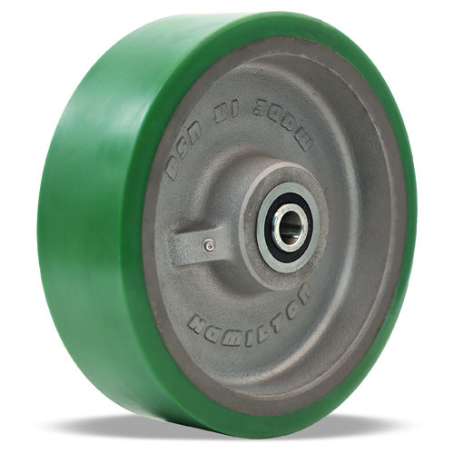 W-1030-DB-3/4 Hamilton 10" x 3" polyurethane on cast iron wheel, 3/4" precision ball bearings