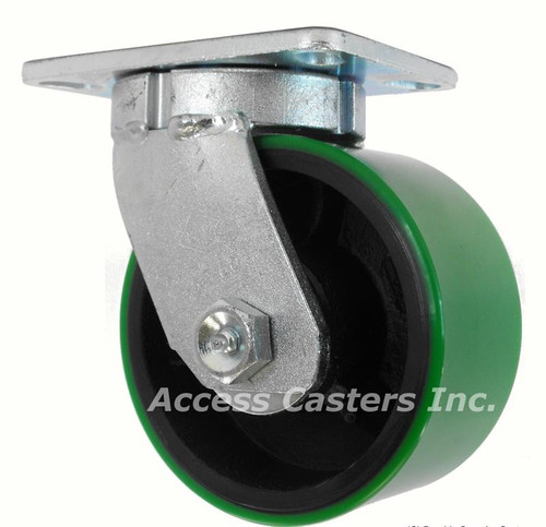 10DPU57S 10" Heavy Duty Kingpinless Caster with Polyurethane Tread Wheel