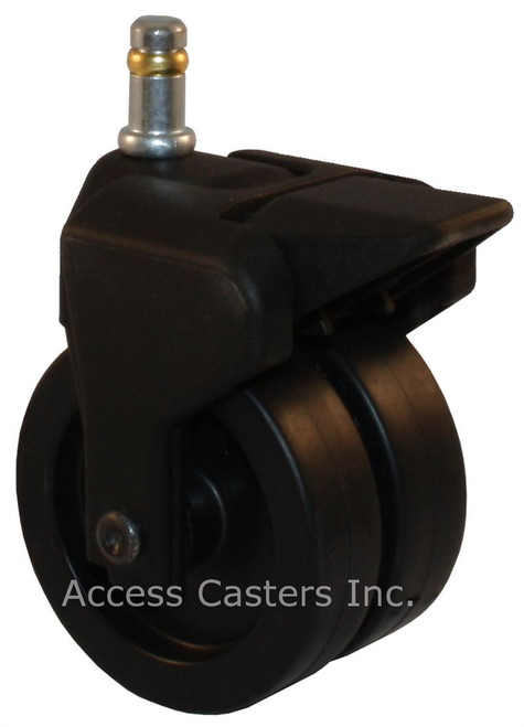 305-2XPP-41-WB 3 Inch X-Caster with brake, 7/16" x 7/8" Grip Ring Stem 305-2XPP-41-WB 3 Inch X-Caster with brake, 7/16" x 7/8" Grip Ring Stem