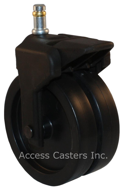 405-2XPP-41-WB 4 Inch X-Caster with brake, 7/16" x 7/8" Grip Ring Stem 405-2XPP-41-WB 4 Inch X-Caster with brake, 7/16" x 7/8" Grip Ring Stem