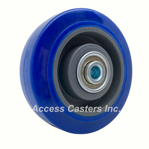 4 x 1-1/4 blue tread polyurethane wheel