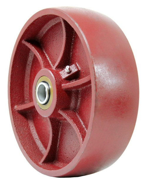 10" x 3" crowned ductile iron wheel with 3/4" ID TRB