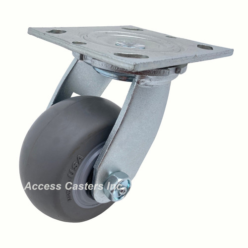 ES4X2TPD  Pemco 4" swivel caster with round tread TPR wheel ES4X2TPD  Pemco 4" swivel caster with round tread TPR wheel