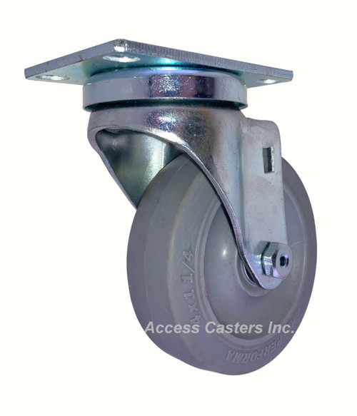 4P20PFS 4" swivel caster with Performa rubber wheel