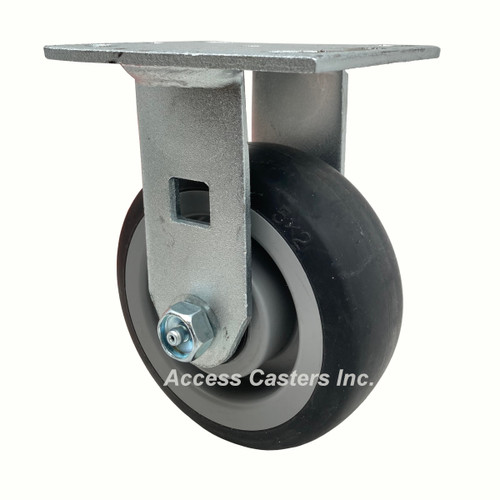5XSBLKR 5" rigid caster with black TPR tread
