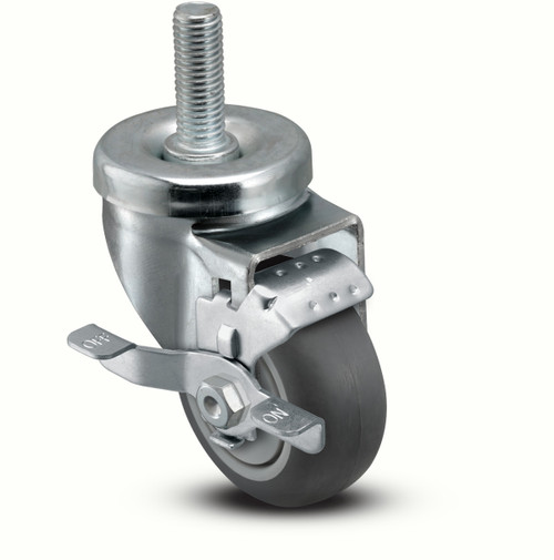 AS30T2TPRSB 3" threaded stem caster with brake, TPR wheel AS30T2TPRSB 3" threaded stem caster with brake, TPR wheel