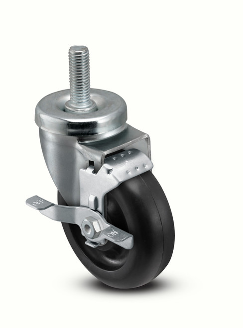 AS40T2PODSB 4" Threaded Stem Caster with brake,  Polyolefin Wheel, 300 lb. capacity AS40T2PODSB 4" Threaded Stem Caster with brake,  Polyolefin Wheel, 300 lb. capacity