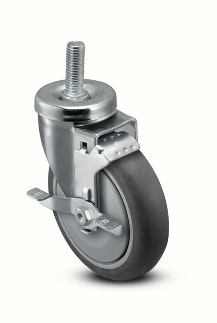 AS50T2TPRSB 5" Threaded Stem Caster with Brake, TPR Wheel, 325 lb. capacity