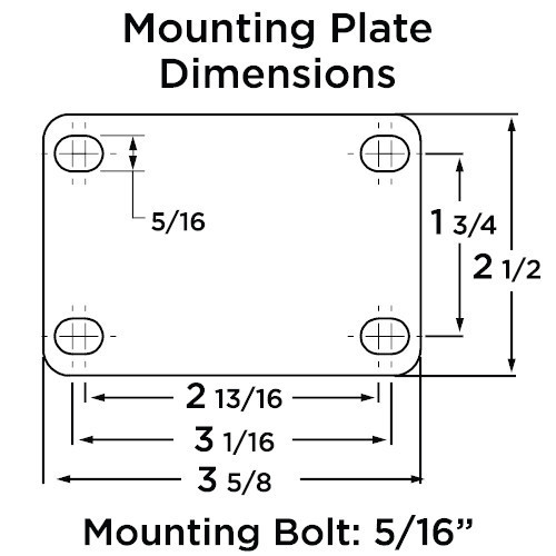 R-EN-35SWC95 Hamilton UltraGlide  Rigid Caster