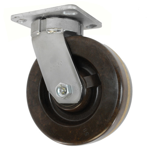 S5HT6-S 6 Inch Stainless Kingpinless Swivel Caster with High Temperature Phenolic Wheel S5HT6-S 6 Inch Stainless Kingpinless Swivel Caster with High Temperature Phenolic Wheel