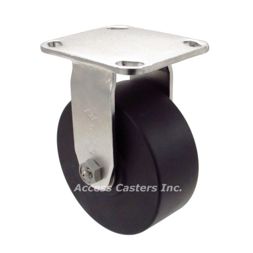 5SSNXR  5 Inch Stainless Steel Rigid Caster with High-Capacity Nylon Wheel 5SSNXR  5 Inch Stainless Steel Rigid Caster with High-Capacity Nylon Wheel
