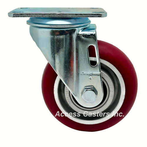 2.04256.AX8 Colson 4" Swivel Caster with Maroon CG MAX Wheel