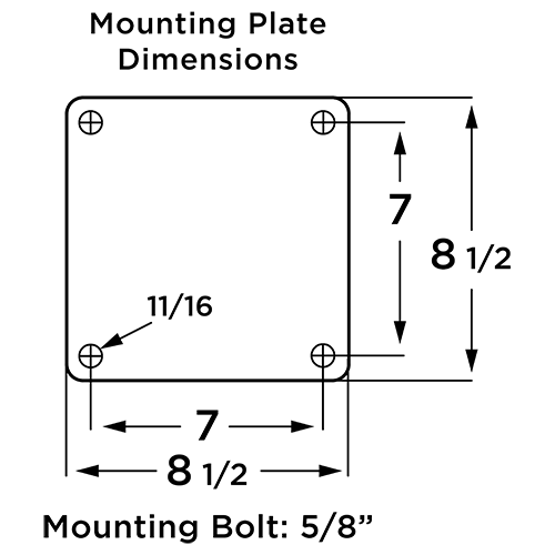 R-ZFMDD-1255PORB Hamilton Maxi-Duty Dual Rigid Caster with 12" x 5.5" Black Rubber Press-on Wheel
