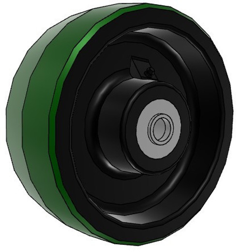 PY0850920  Albion 8" x 3" polyurethane on cast iron with 1-1/4" tapered bearings PY0850920  Albion 8" x 3" polyurethane on cast iron with 1-1/4" tapered bearings