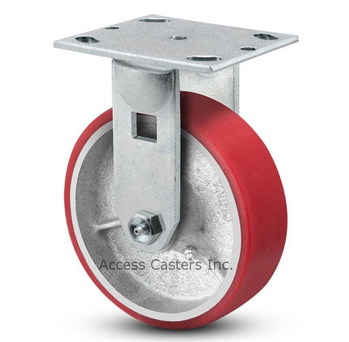ER6X2MOP E-Line 6" x 2" Rigid Plate Caster, Polyurethane on Cast Iron Wheel ER6X2MOP E-Line 6" x 2" Rigid Plate Caster, Polyurethane on Cast Iron Wheel