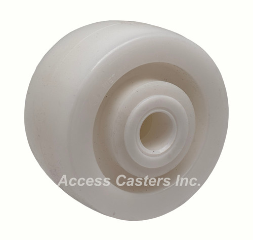 4DNY42-D 4" X 2" White Nylon Wheel, 3/4" Delrin® Bearings
