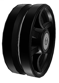 VM0850120 Albion 8" x 3" Ductile Iron V-Groove Wheel, 1.25" Roller Bearings