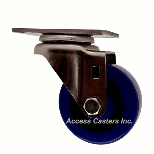 LDSSPLY3-S Light Duty 3 Inch Stainless Steel Swivel Caster, Blue Poly Wheel
